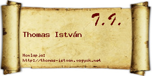 Thomas István névjegykártya